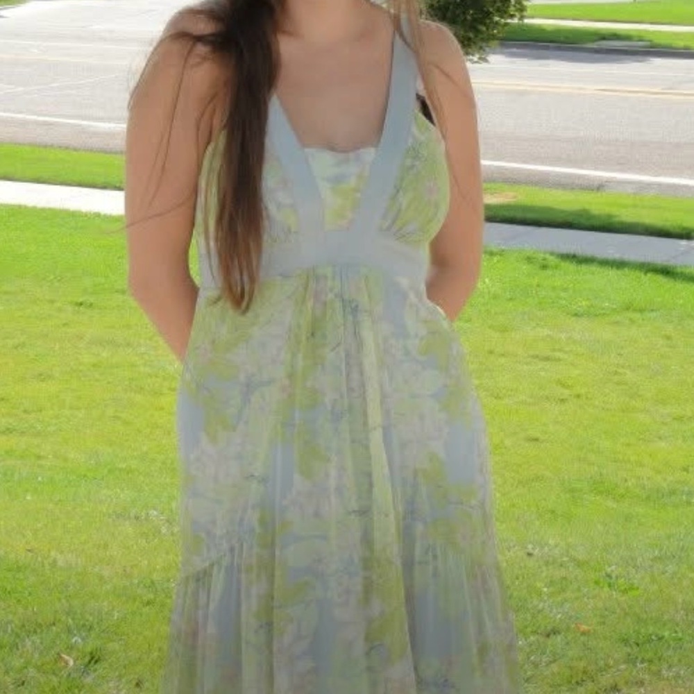 Jessica Simpson Cream Halter Maxi Sundress